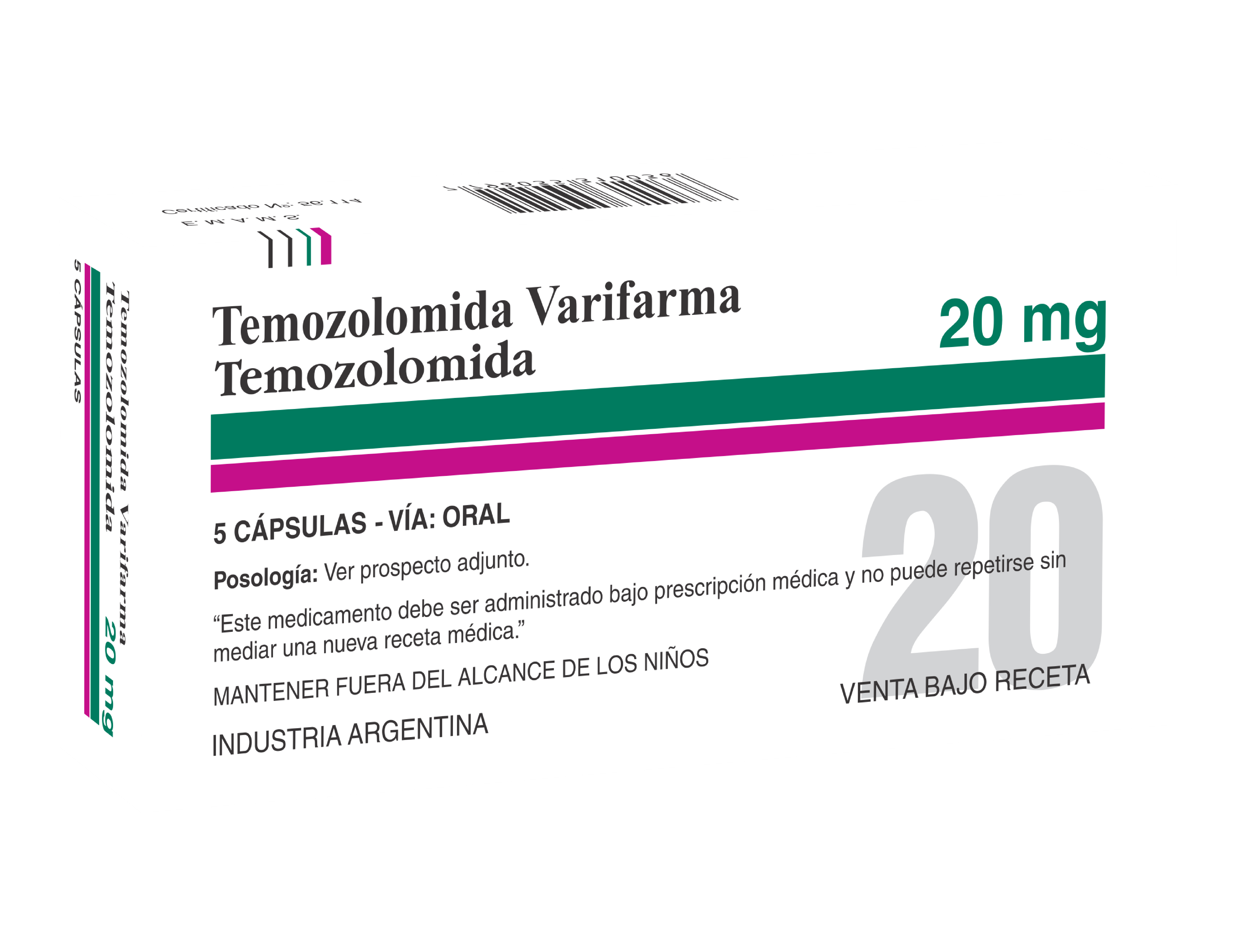TEMOZOLOMIDA 20 MG VARIFARMA