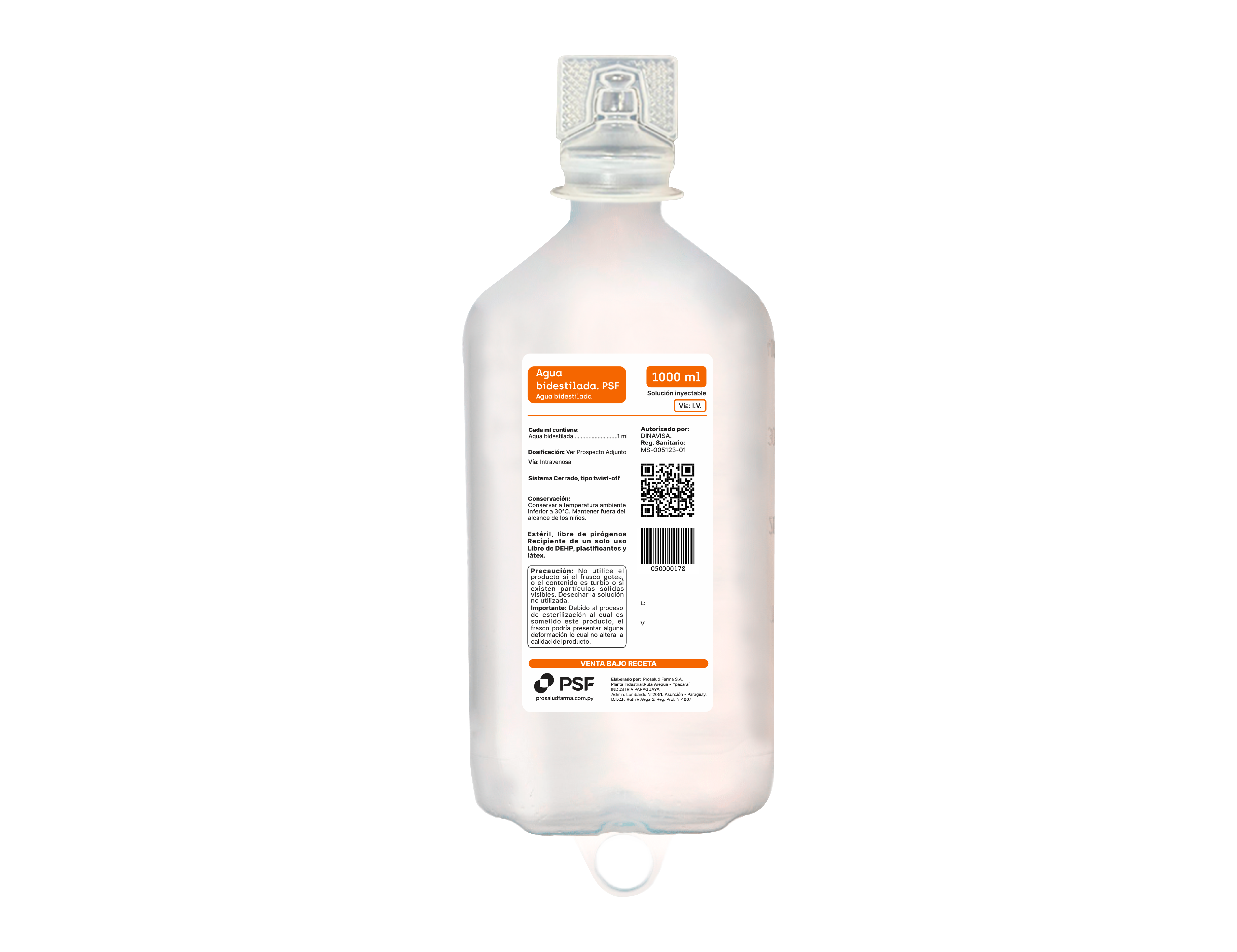AGUA BIDESTILADA PSF 1000ml TO