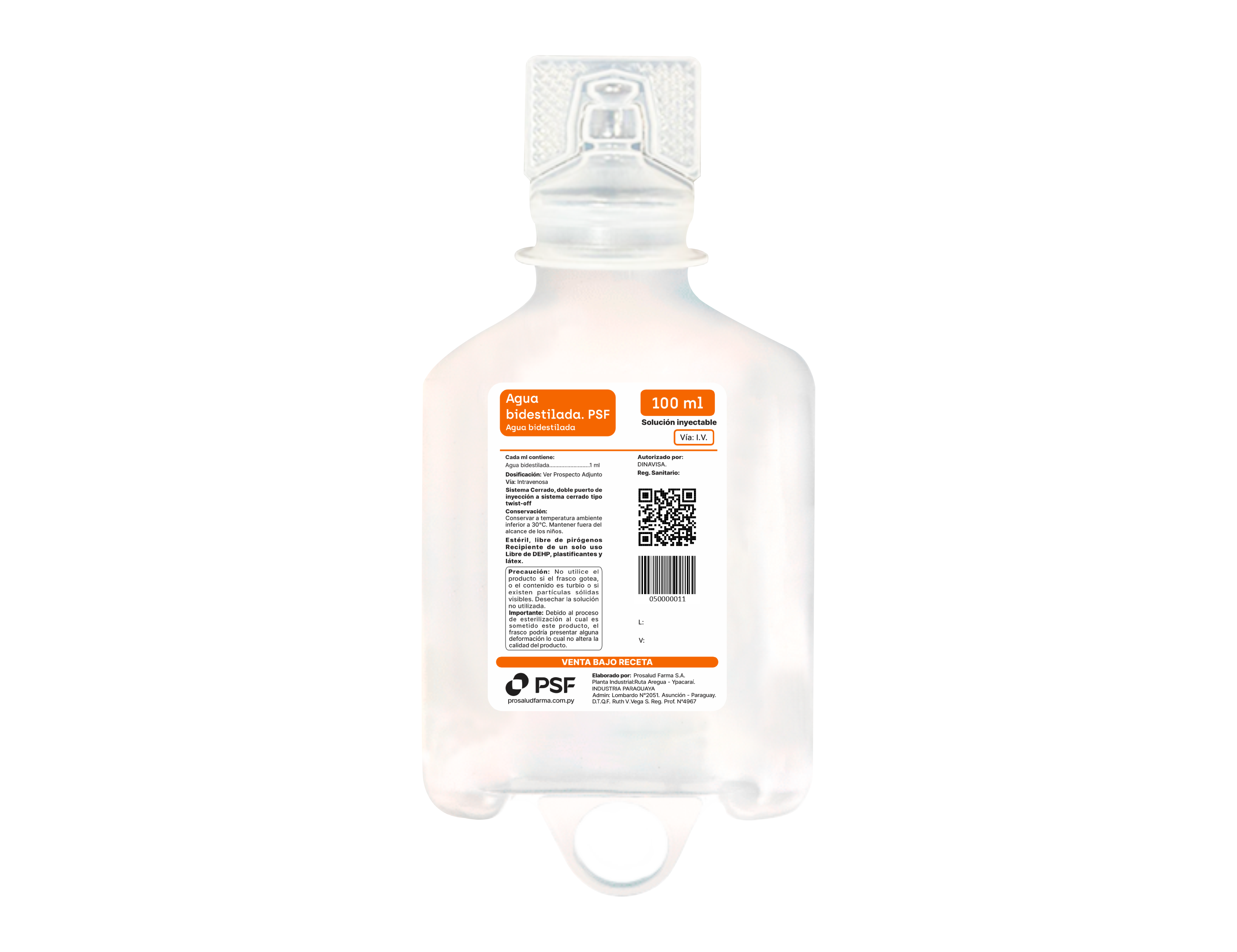 AGUA BIDESTILADA PSF 100ml TO