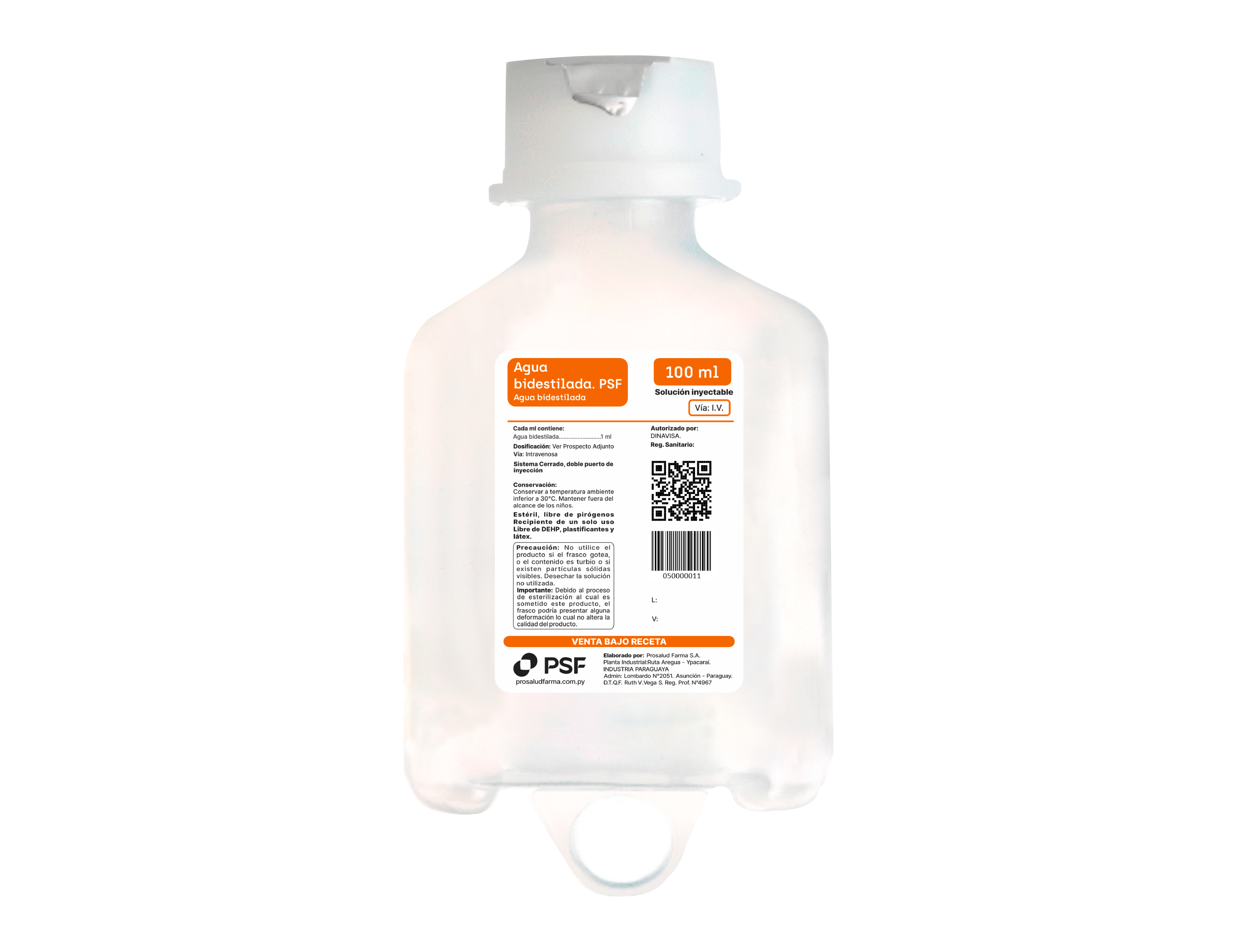 AGUA BIDESTILADA PSF 100ml