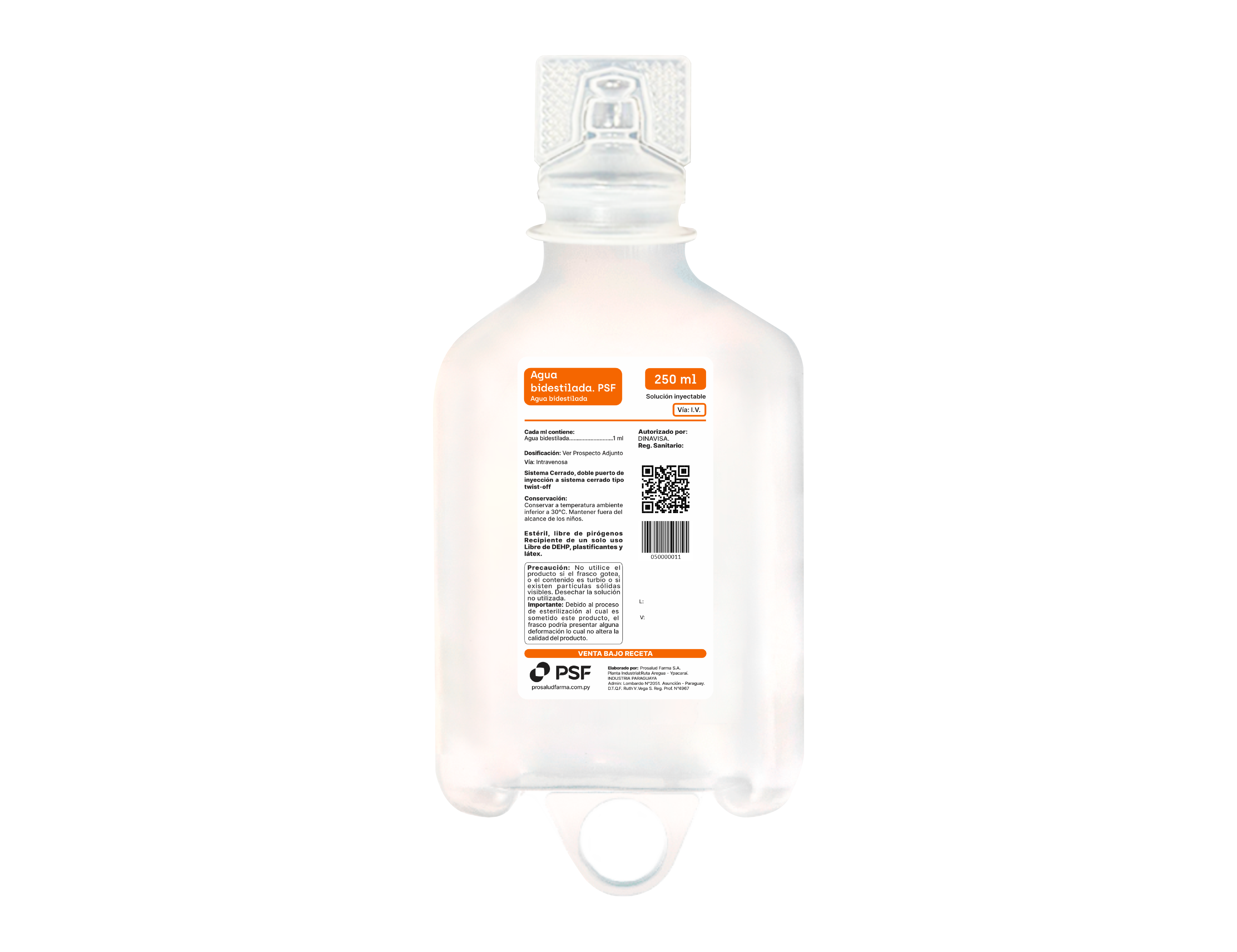 AGUA BIDESTILADA PSF 250ml TO