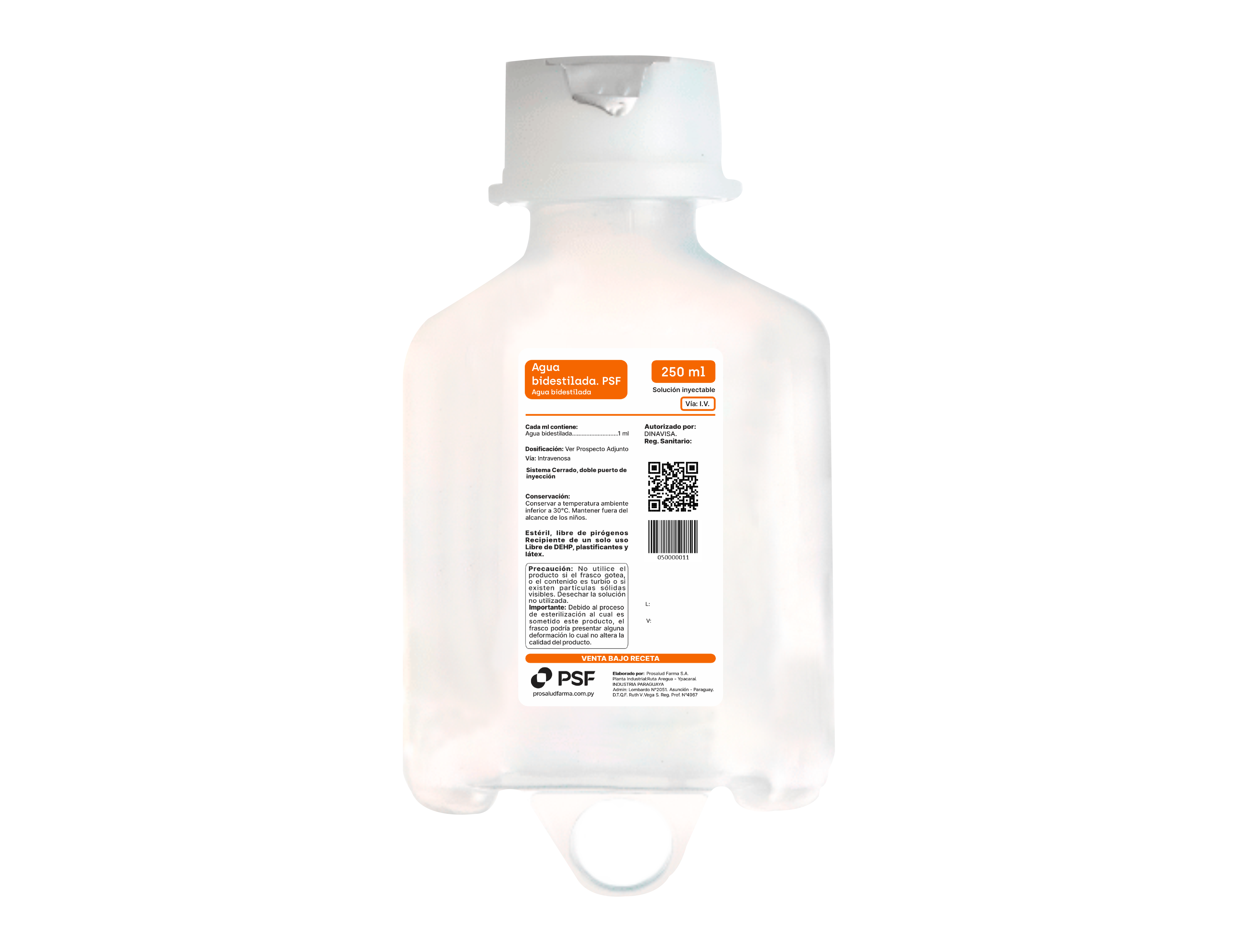AGUA BIDESTILADA PSF 250ml