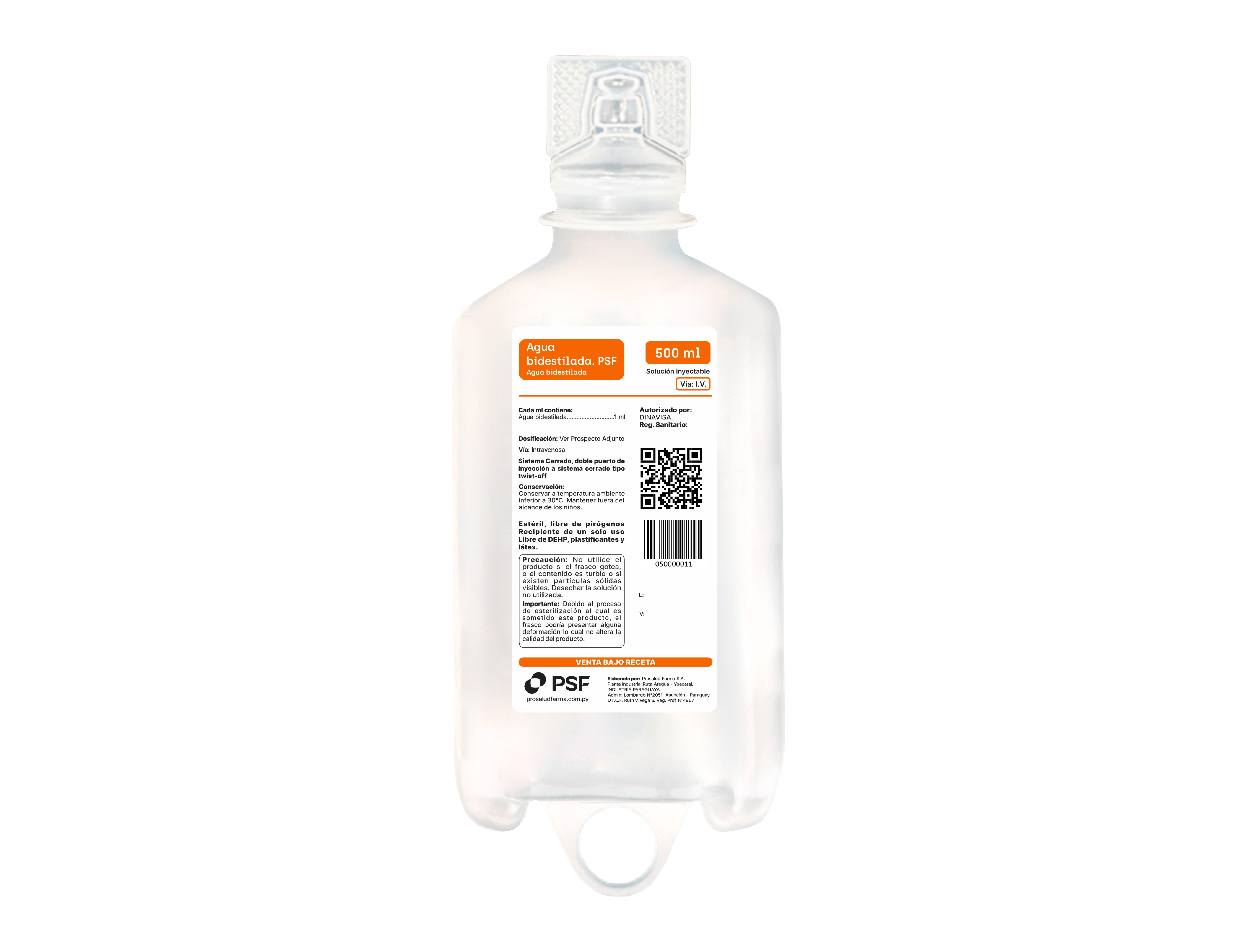 AGUA BIDESTILADA PSF 500ml TO