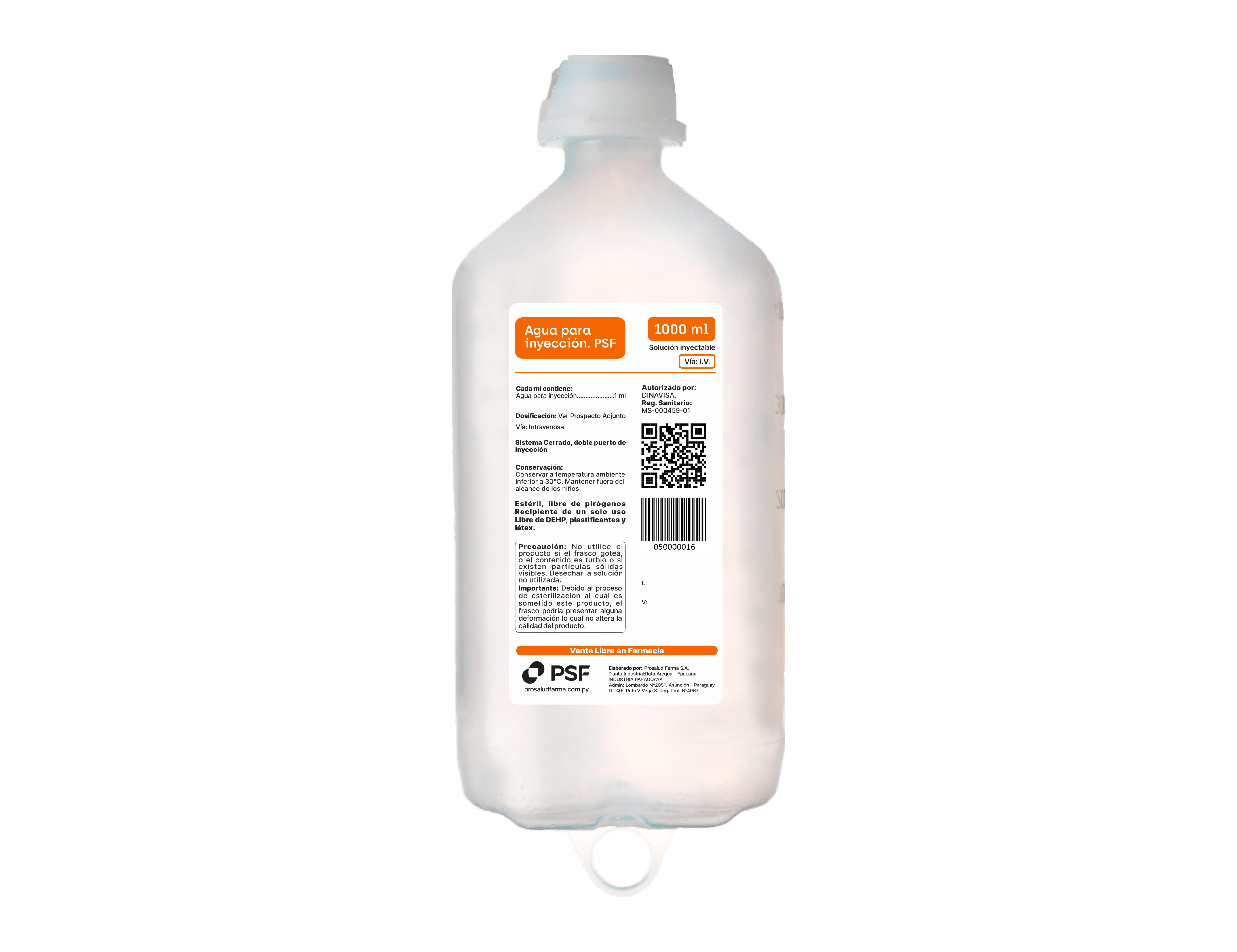 AGUA PARA INYECCIÓN 1000ml PSF