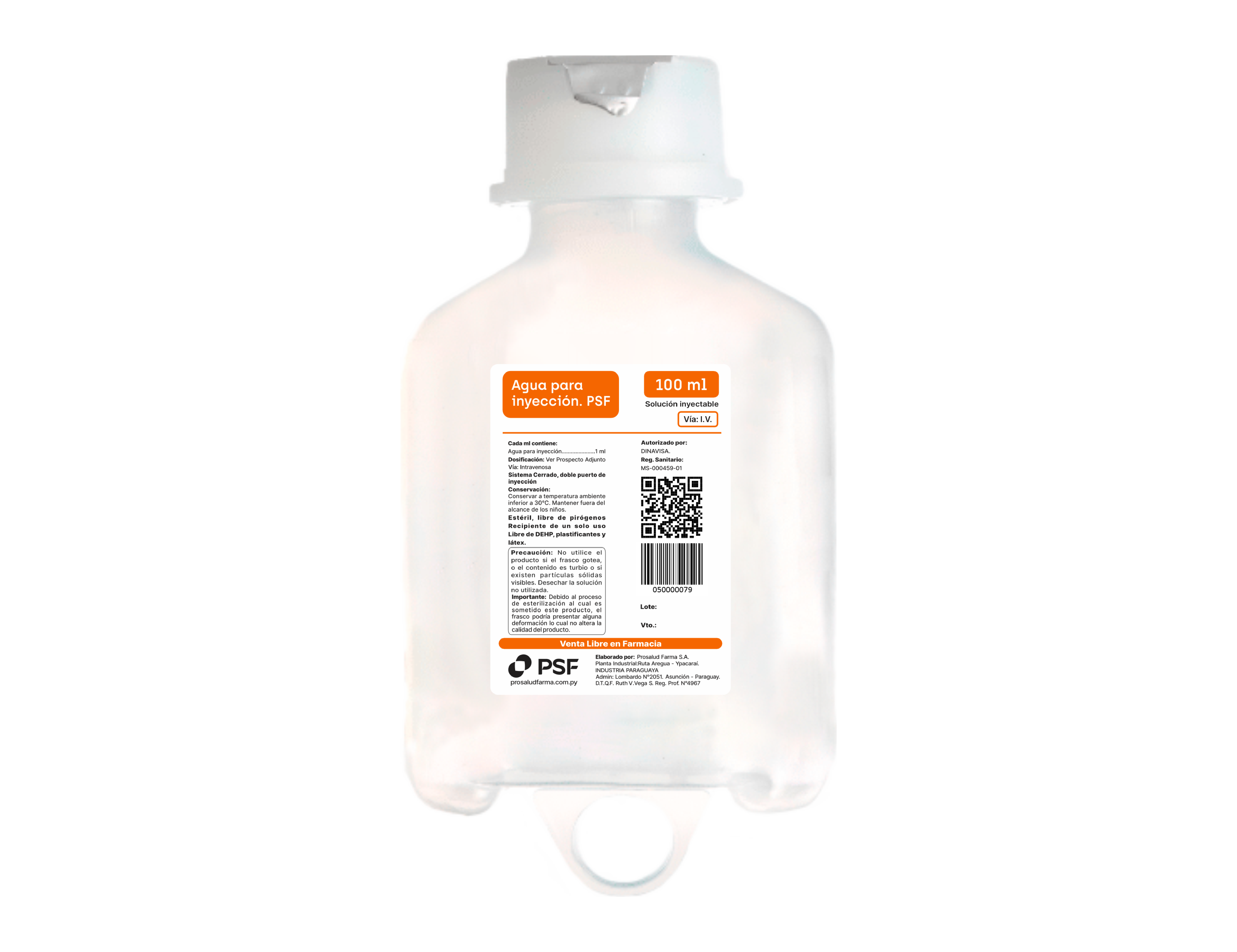 AGUA PARA INYECCIÓN 100ml PSF