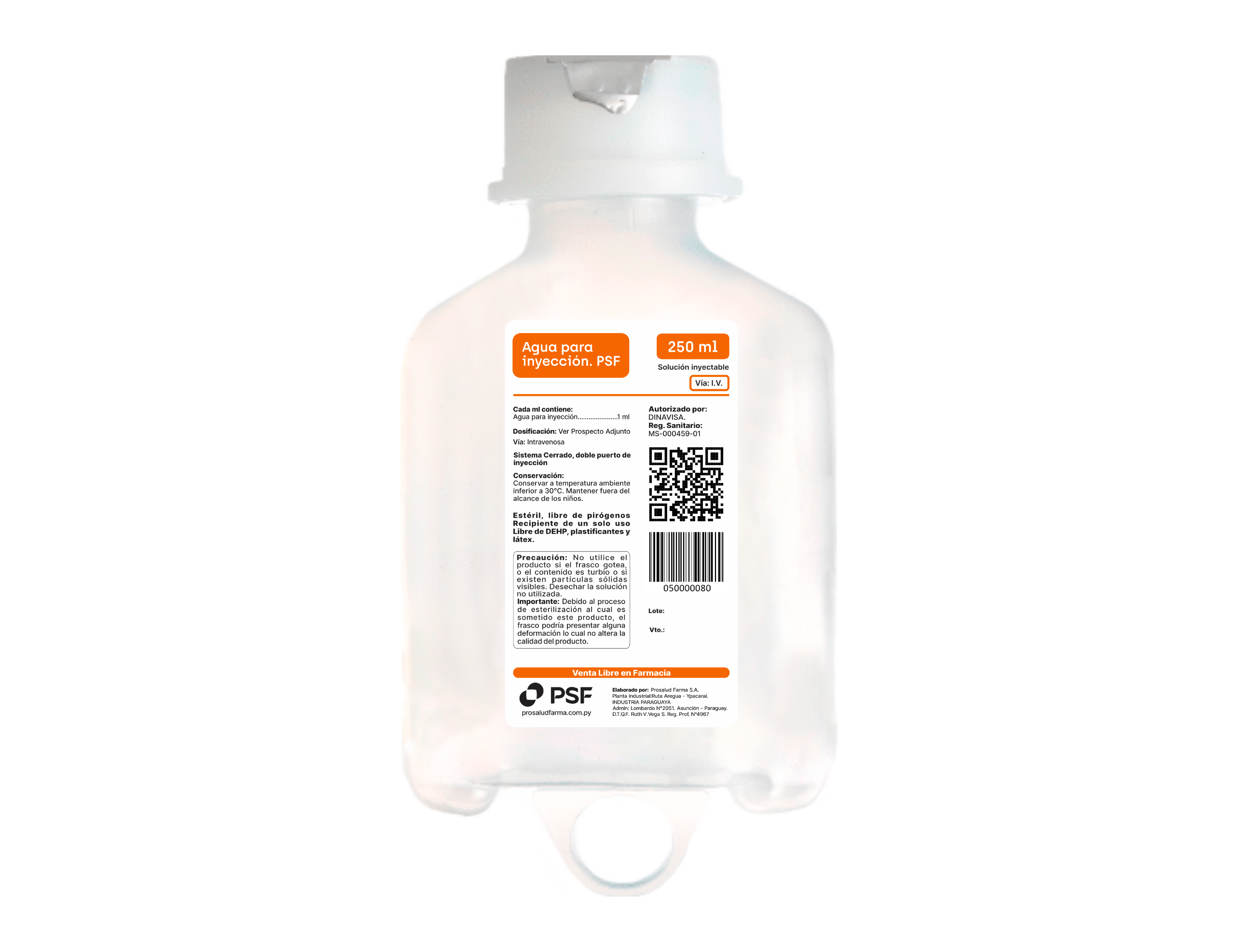 AGUA PARA INYECCIÓN 250ml PSF
